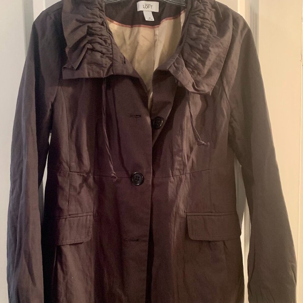 Loft Ruffle Collar Jacket, Size Medium
